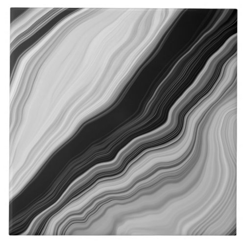 Black  White Modern Marble Texture Ceramic Tile