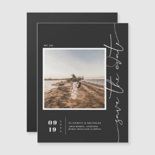 Black & White   Modern Minimal Save the Date Photo Magnetic Invitation