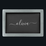 Black White Modern Minimalist Elegant Monogram Belt Buckle<br><div class="desc">Introducing our Black and White Minimalist Modern Monogram Collection: Embrace simplicity and sophistication with our minimalist designs, curated to elevate your style effortlessly. Crafted with a keen eye for modern aesthetics, this collection features sleek black and white designs accentuated by personalized monograms. From chic stationery to versatile accessories, our collection...</div>