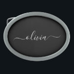 Black White Modern Minimalist Elegant Monogram Belt Buckle<br><div class="desc">Introducing our Black and White Minimalist Modern Monogram Collection: Embrace simplicity and sophistication with our minimalist designs, curated to elevate your style effortlessly. Crafted with a keen eye for modern aesthetics, this collection features sleek black and white designs accentuated by personalized monograms. From chic stationery to versatile accessories, our collection...</div>