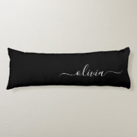 Black White Modern Minimalist Elegant Monogram