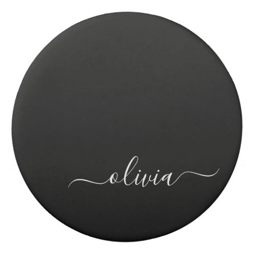 Black White Modern Minimalist Elegant Monogram Eraser