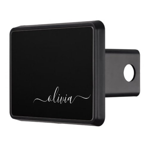 Black White Modern Minimalist Elegant Monogram Hitch Cover