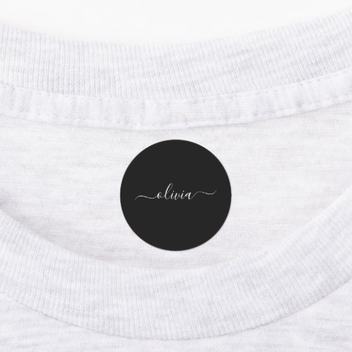 Black White Modern Minimalist Elegant Monogram Labels