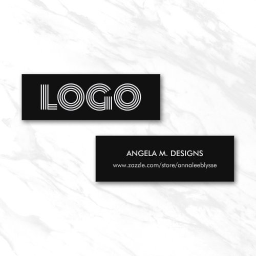 Black White Modern Minimalist Logo Online Store Mini Business Card