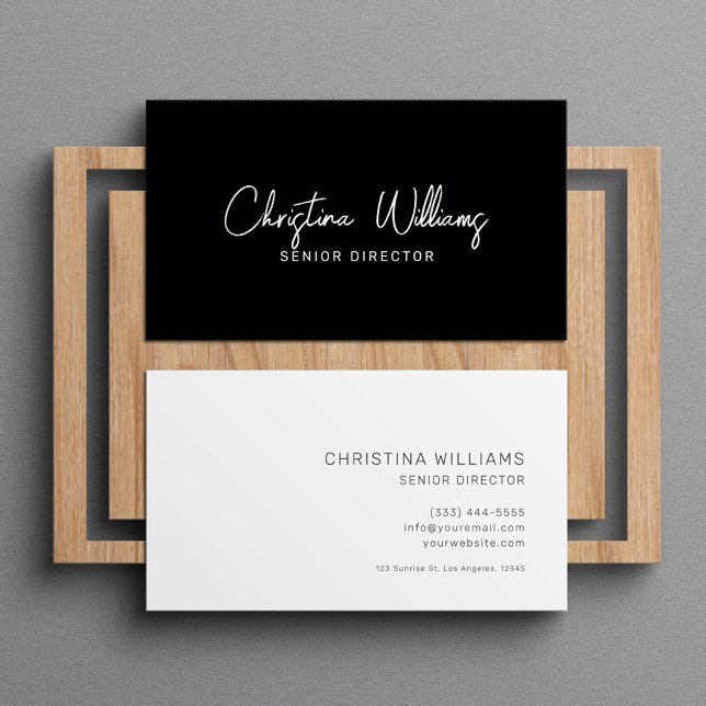 Black White Modern Minimalist Professional Business Card (Black White Modern Minimalist Professional Business Card)