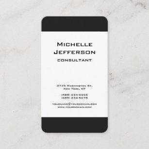 Black & White Modern Minimalist Professional Business Card