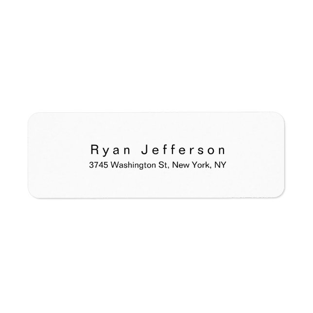 Black & White Modern Minimalist Professional Label (Front)