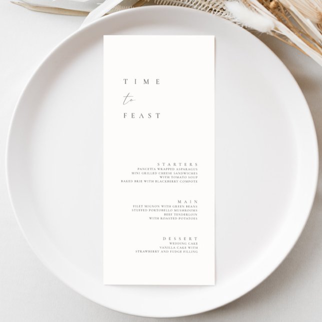 Black & White Modern Minimalist Wedding Flat Menu (Creator Uploaded)