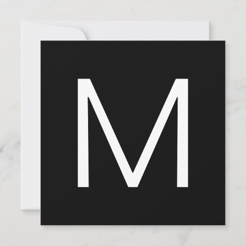 Black  White Modern Minimalistic Letter
