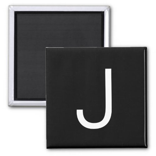 Black  White Modern Minimalistic Letter Magnet