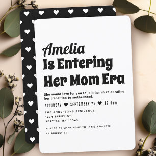 Black White Modern Mom Era Minimalist Baby Shower Invitation