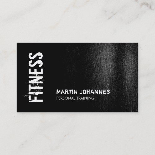 Black White Modern Personal Trainer Fitness Sport Business Card