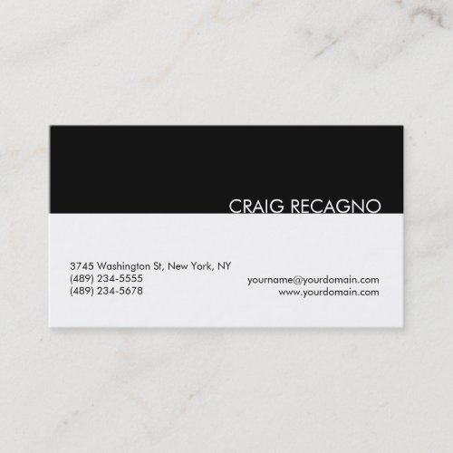 Black  White Modern Professional Business Card