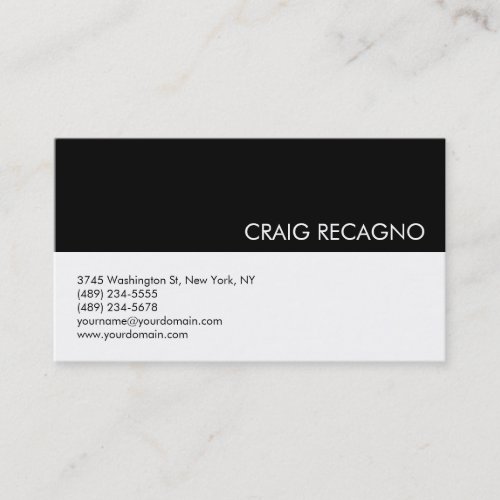 Black  White Modern Professional Business Card