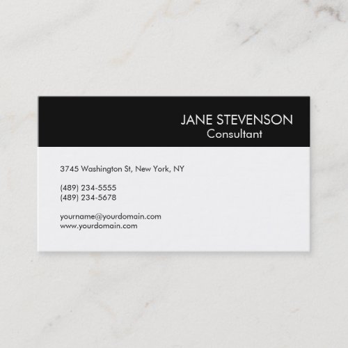 Black  White Modern Professional Business Card
