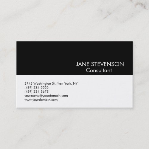 Black  White Modern Professional Business Card