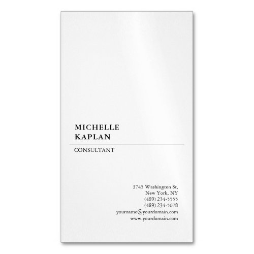 Black  White Modern Professional Exclusive Business Card Magnet