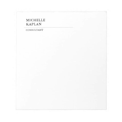 Black  White Modern Professional Exclusive Notepad