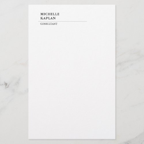 Black  White Modern Professional Exclusive Stationery