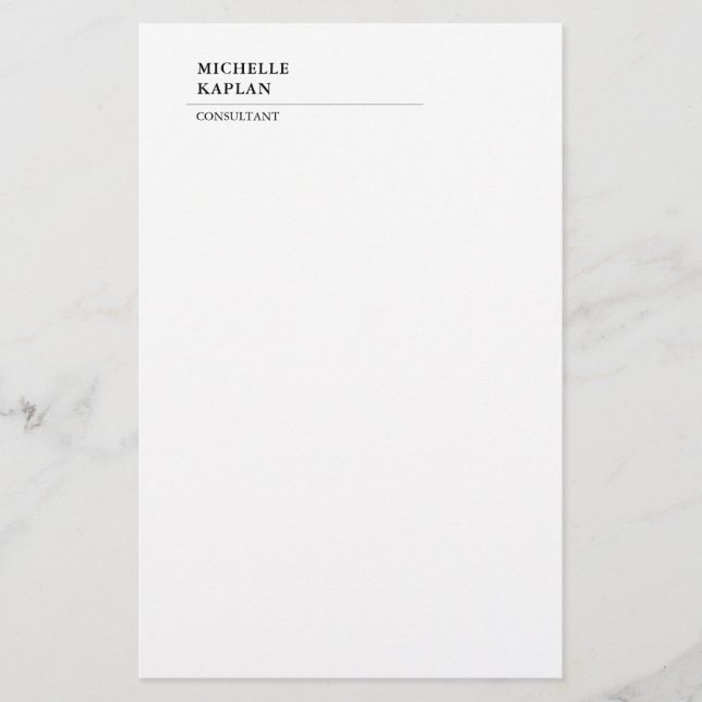 Black & White Modern Professional Exclusive Stationery (Front)