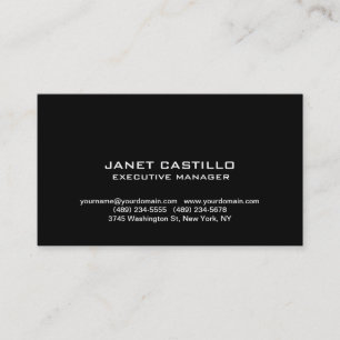 Black White Modern Professional Personal Simple Business Card