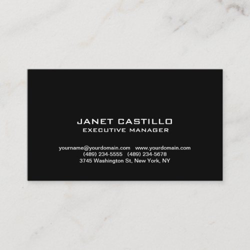 Black White Modern Professional Personal Simple Business Card