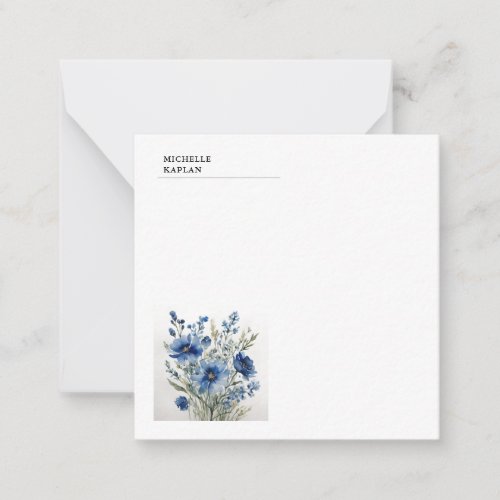 Black White Modern Professional Watercolor Flowers Note Card