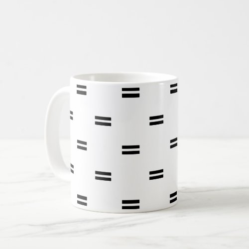 Black White Modern Rectangle Line Row Pattern Coffee Mug