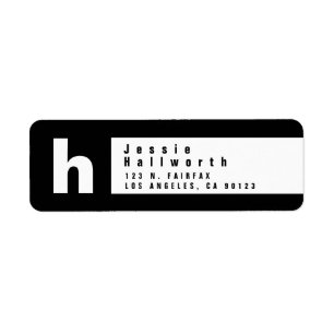 Black & White Modern Return Address Label