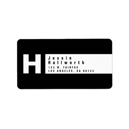 Black  White  Modern Return Address Label