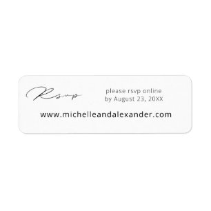 Black & White Modern RSVP Website Label 2