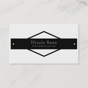 Black & White Modern Rustic Chic Black Diamond Business Card