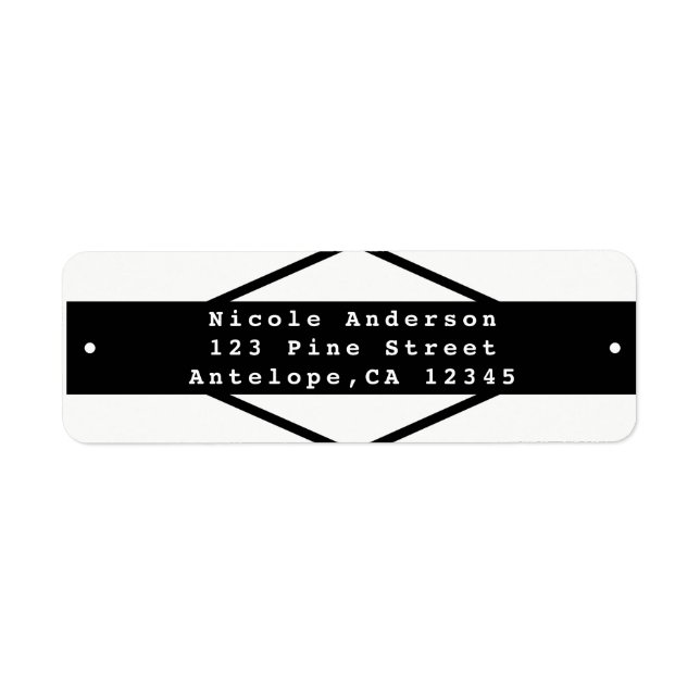 Black & White Modern Rustic Wedding Invitation Label (Front)