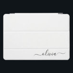 Black White Modern Script Girly Monogram Name<br><div class="desc">Black and White Simple Script Monogram Name Laptop Case. This makes the perfect sweet 16 birthday,  wedding,  bridal shower,  anniversary,  baby shower or bachelorette party gift for someone that loves glam luxury and chic styles.</div>