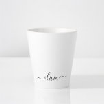 Black White Modern Script Girly Monogram Name Latte Mug<br><div class="desc">Black and white Simple Script Monogram Name Latte Coffee Cup Mug. This makes the perfect sweet 16 birthday,  wedding,  bridal shower,  anniversary,  baby shower or bachelorette party gift for someone that loves glam luxury and chic styles.</div>