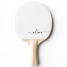 Black White Modern Script Girly Monogram Name Ping Pong Paddle Black White Modern Script Girly Monogram Name Ping Pong Paddle