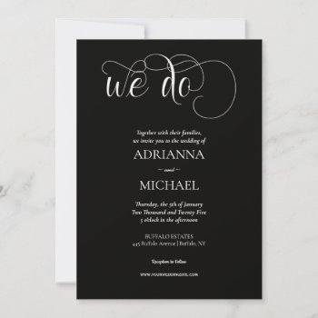 Black & White Modern Simple Wedding Invitation by My_Wedding_Bliss at Zazzle
