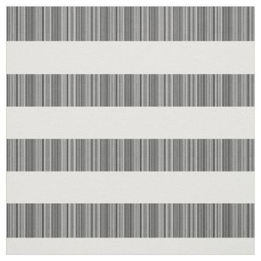 Black White Modern Stripes Fabric
