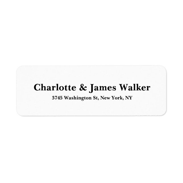 Black White Modern Stylish Elegant Family Label (Front)