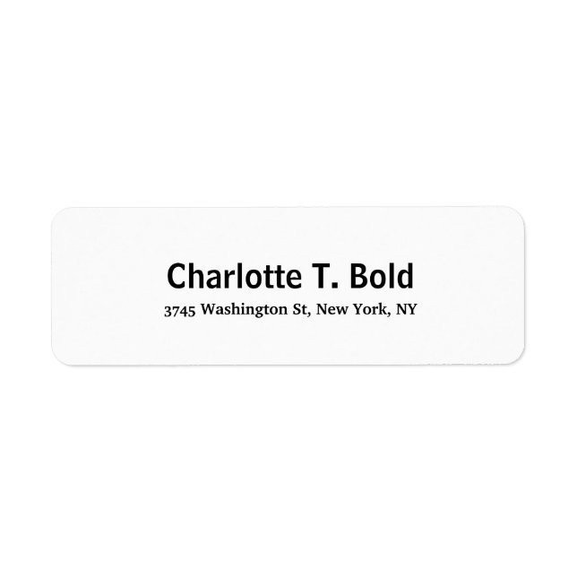 Black White Modern Stylish Trend Elegant Bold Text Label (Front)