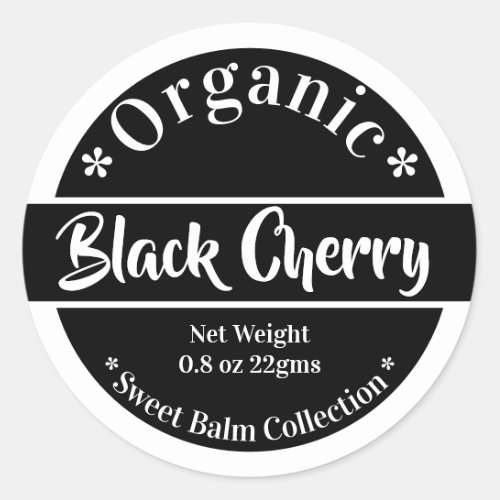 Black  White Modern Trendy Organic Beauty Classic Round Sticker