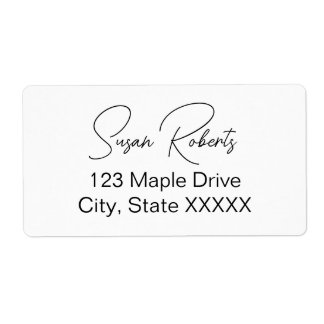 Black & White Modern Wedding Label
