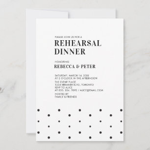 Black & White Modern Wedding Rehearsal Dinner Invitation