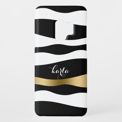 Black  White Modern Zebra Stripes Case_Mate Samsung Galaxy S9 Case