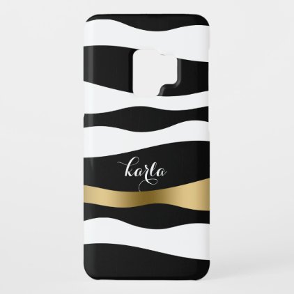 Black &amp; White Modern Zebra Stripes Case-Mate Samsung Galaxy S9 Case