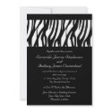 Black/White Modernist Stripe Wedding Invitations invitation