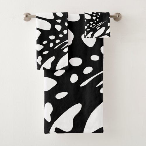 BlackWhite Monarch Butterfly Design _ Towel Set