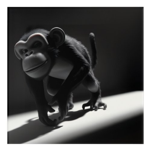 Black & White Monkey Acrylic Print