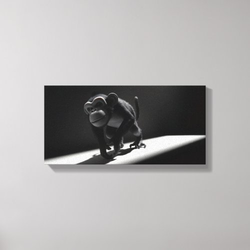 Black & White Monkey Canvas Print